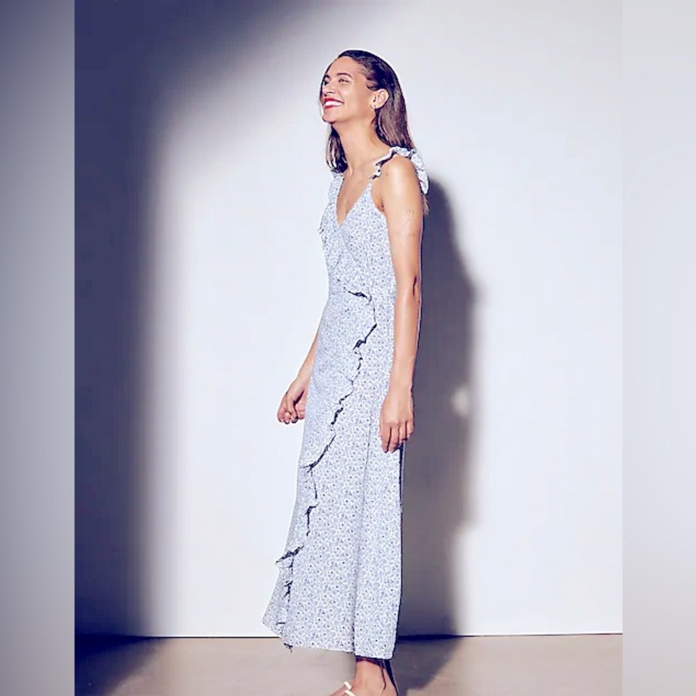 Madewell Floral Wrap Ruffle Maxi Dress